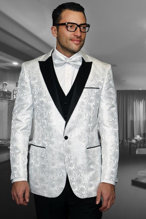 Statement "Bellagio IV" White 1-Button Peak Tuxedo