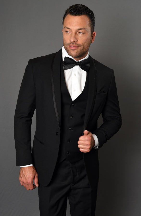 Statement "Caesar" Black 1-Button Shawl Tuxedo