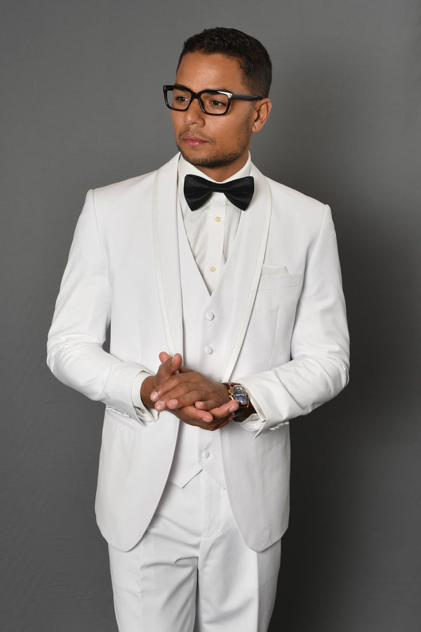 Statement "Caesar" White 1-Button Shawl Tuxedo