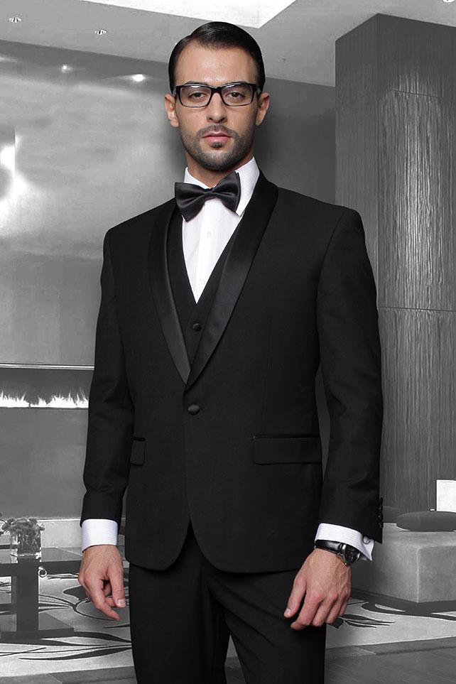 Statement "Theo" Black 1-Button Shawl Tuxedo