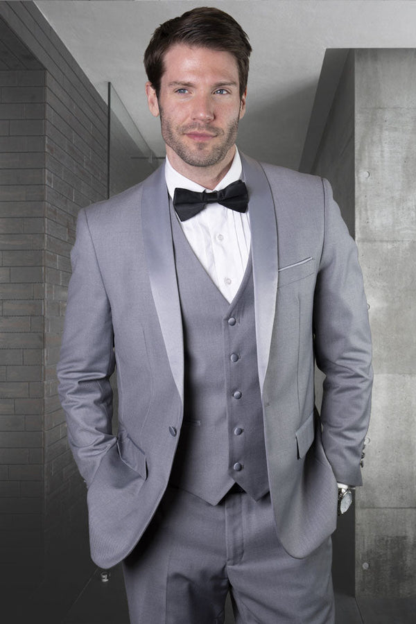 Statement "Theo" Grey 1-Button Shawl Tuxedo