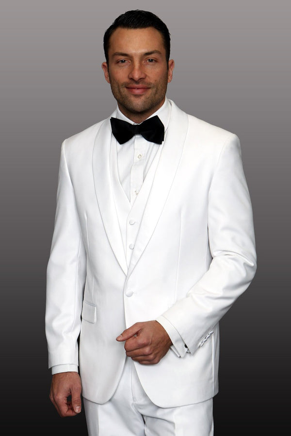 Statement "Theo" White 1-Button Shawl Tuxedo