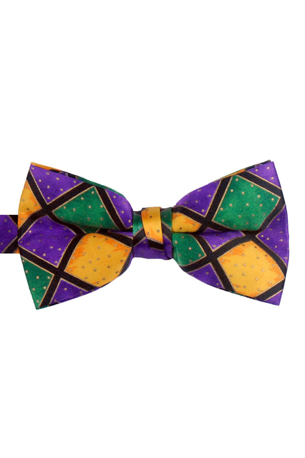 Tux Park Pre-Tied Mardi Gras Harlequin Bow Tie