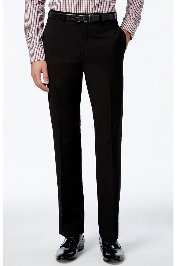 Vinci "Vinci" Black Poly Rayon Blend Dress Pants