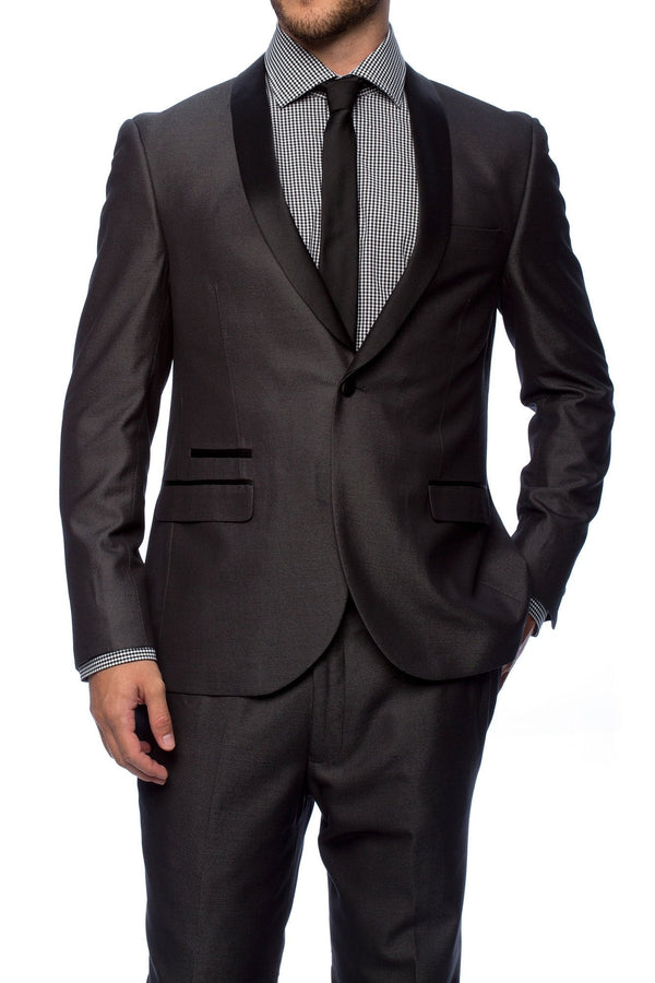 West End "Rowan" Charcoal 1-Button Shawl Tuxedo