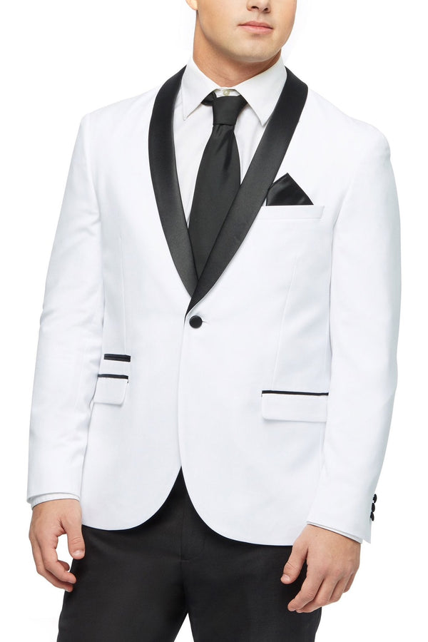 West End "Rowan" White 1-Button Shawl Tuxedo