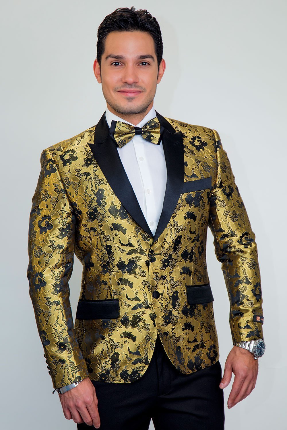 2022 New Designs Formal Men Suits For Wedding Black Gold Printed Floral  Jacket Pants Slim Fit 2 Pieces Groom Wear Party Tuxedos  AliExpress